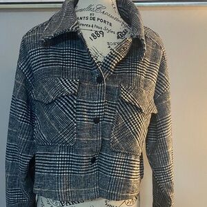 Love Tree Black and White Plaid Jacket